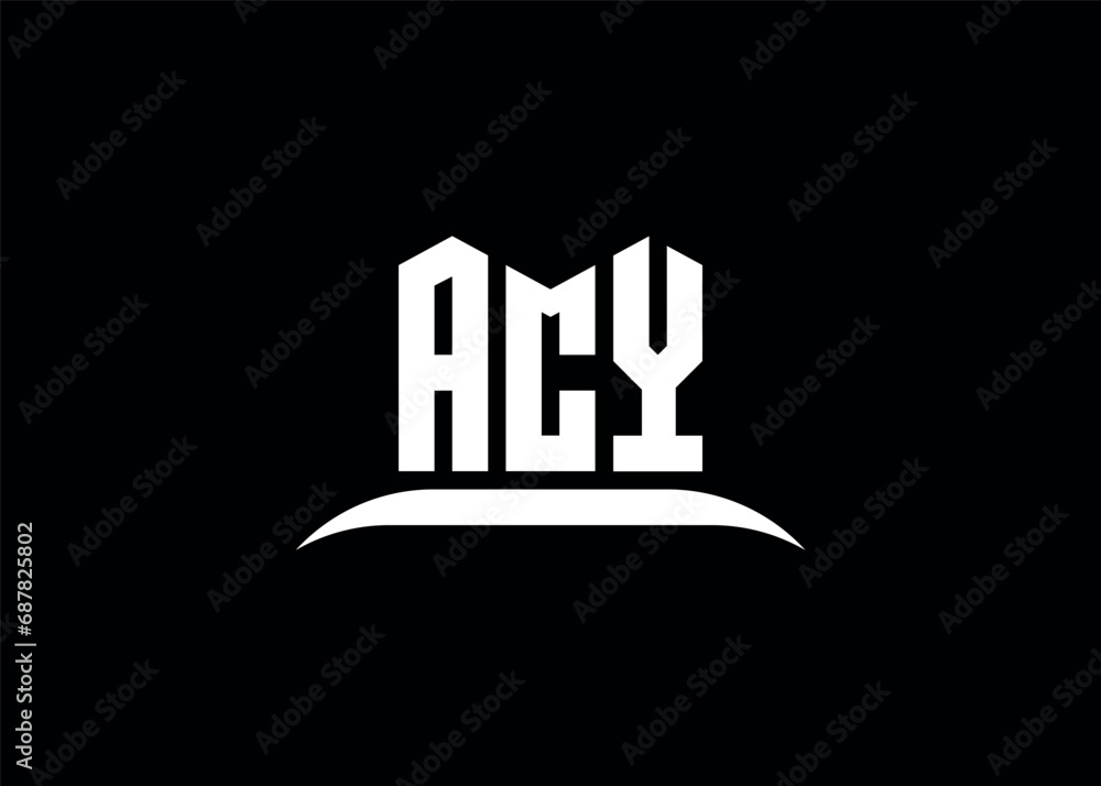 ACY letter logo design on creative BLACK background. ACY letter logo design on creative BLACK background.
