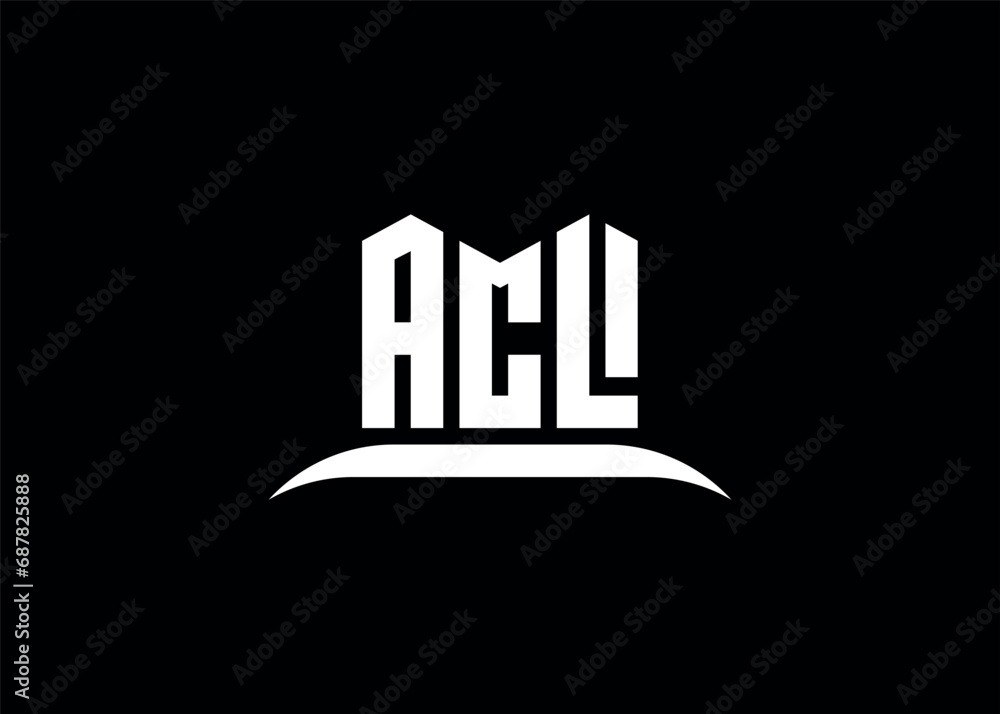 ACL letter logo design on creative BLACK background. ACL letter logo design on creative BLACK background.