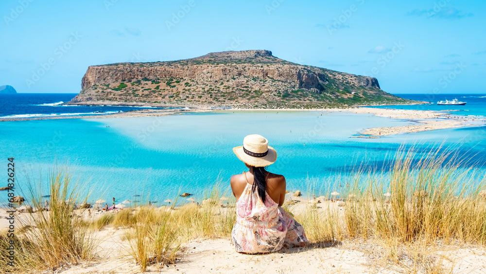Obraz premium Crete Greece, Balos lagoon on Crete island, Greece
