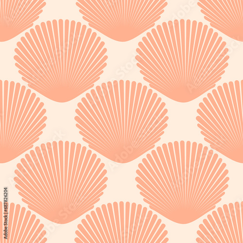 Seamless pattern with seashells for wrapping paper  wallpaper  web page background and more. illustration.