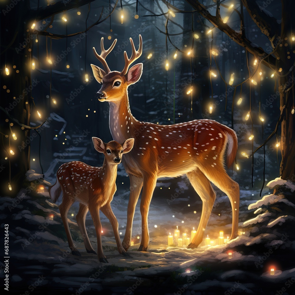 christmas card with reindeer christmas card with reindeer