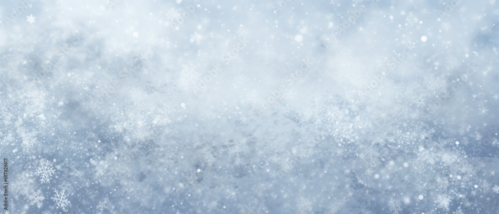 Snowflakes on winter blue background with space for text. Seasonal background.