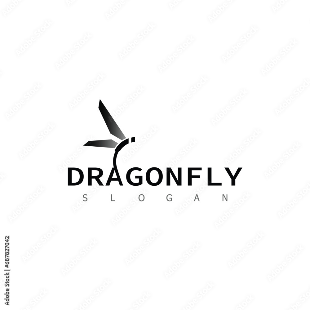 dragonfly logo animal design symbol icon