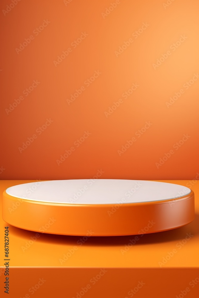 3D Orange Podium for Modern Product Display 3D Orange Podium for Modern Product Display