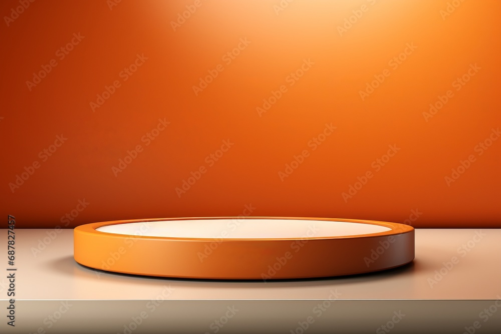 3D Orange Podium for Modern Product Display 3D Orange Podium for Modern Product Display