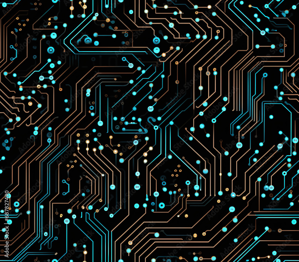3D Circuit Board Seamless Patterns 3D Circuit Board Seamless Patterns