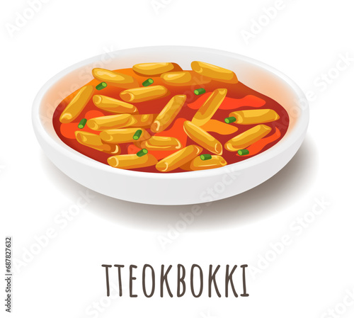 Tteokbokki or topokki, popular Korean street food photo