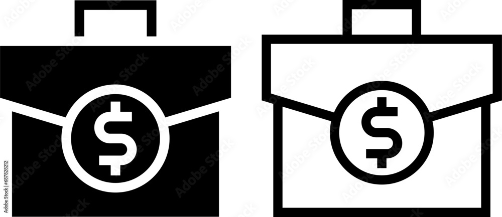 suitcase with money icon in glyph and line style. Vector illustration suitcase with money icon in glyph and line style. Vector illustration