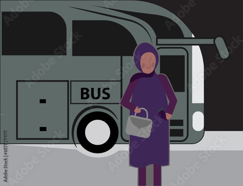 Person going on a bus (ID: 687828408)