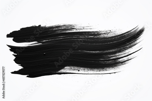 black brush stroke isolated white background