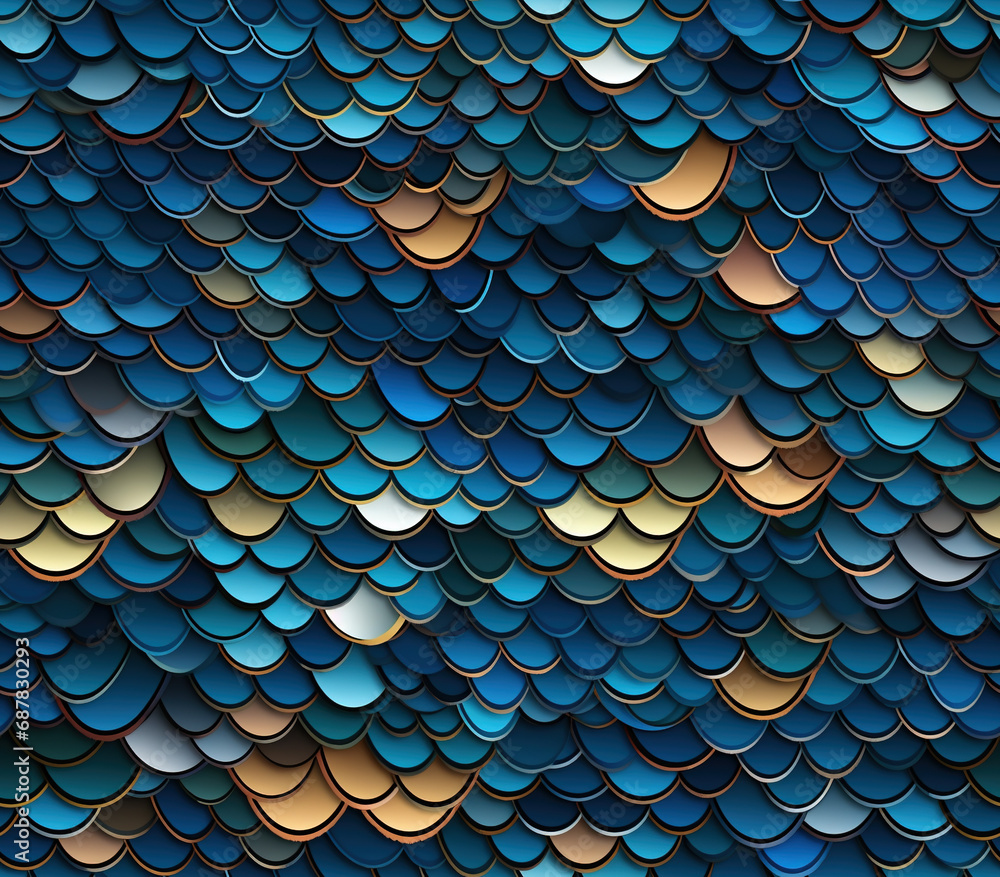 3D Fish Scale Seamless Patterns 3D Fish Scale Seamless Patterns