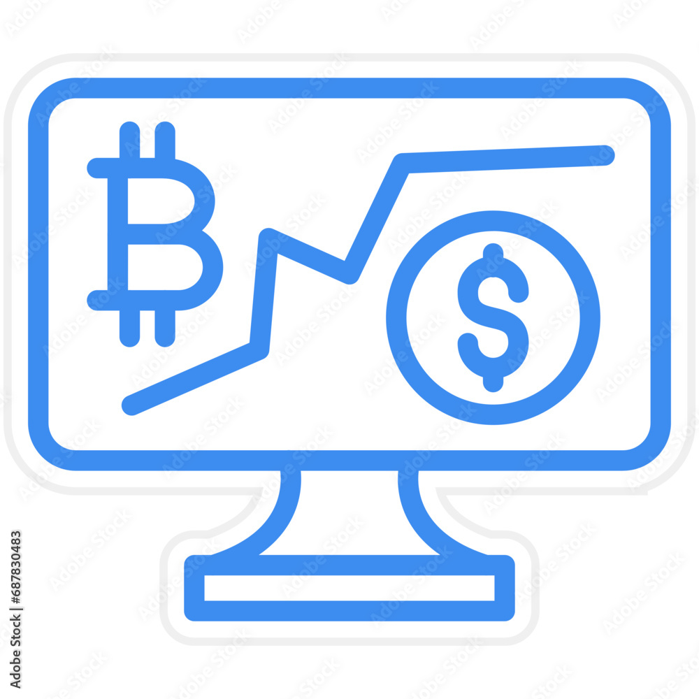 Cryptocurrency Investment Icon Style Cryptocurrency Investment Icon Style