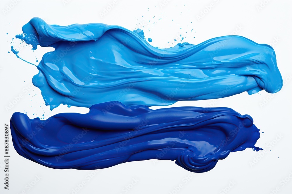 blue traces paint isolated white background