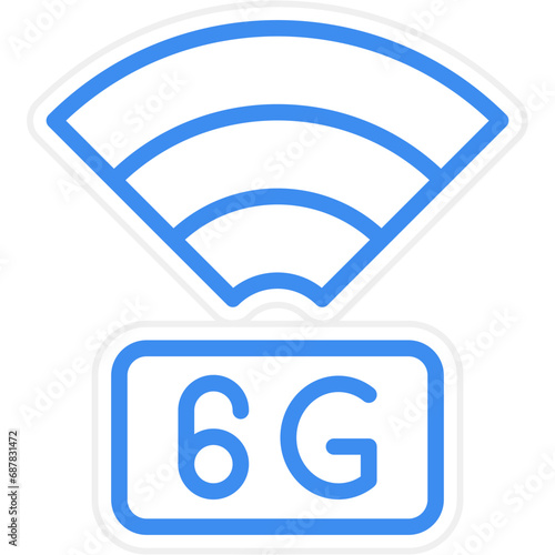 6G Network Icon Style