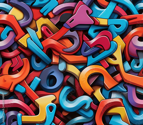 Wallpaper Mural 3D Graffiti Seamless Patterns Torontodigital.ca