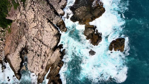 Longdong Bay at Northeast coast of Taiwan (New Taipei City and Yilan) National Scenic Area. photo