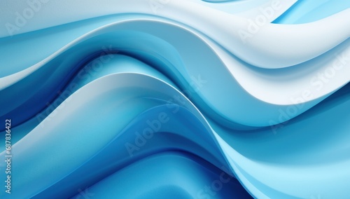 Sea Blue color in the style of flowing fabric  Digital Wave Background