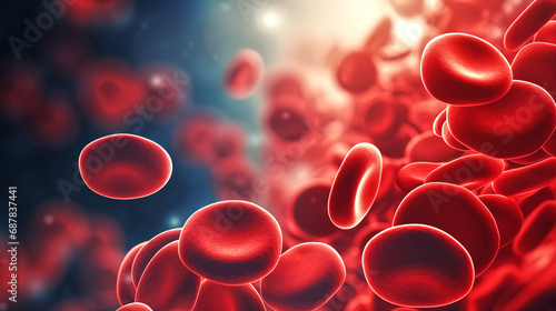 human red blood cells stream in vien cardiovascular medical rese photo