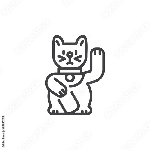 Lucky cat line icon
