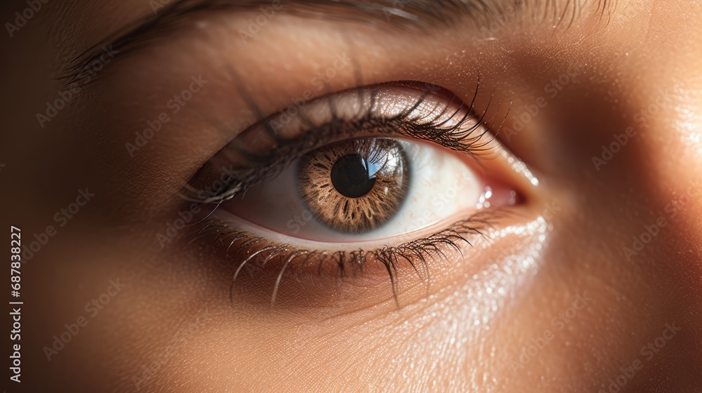 Beautiful woman. Close-up. Soft make-up Close up of young woman's open eye face cover with rain water drop Beautiful woman. Close-up. Soft make-up Close up of young woman's open eye face cover with rain water drop