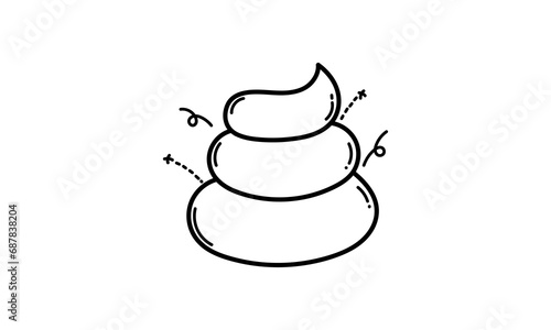 hand drawn illustration of dung on a white background