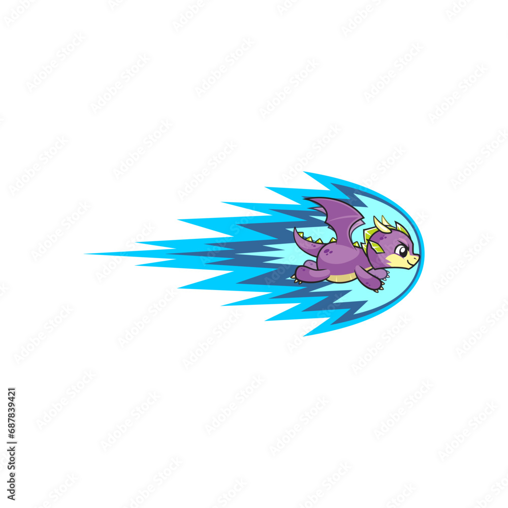 Obraz premium vector cute flying dragon legend