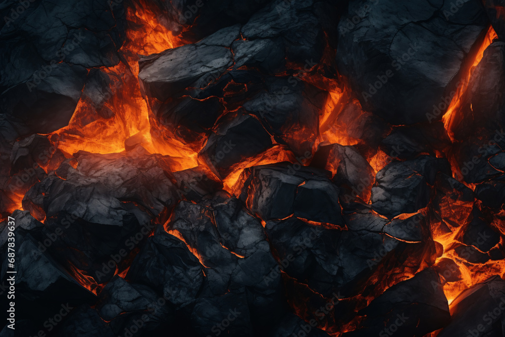 Molten Magma Background with Dramatic Fire and Light Molten Magma Background with Dramatic Fire and Light