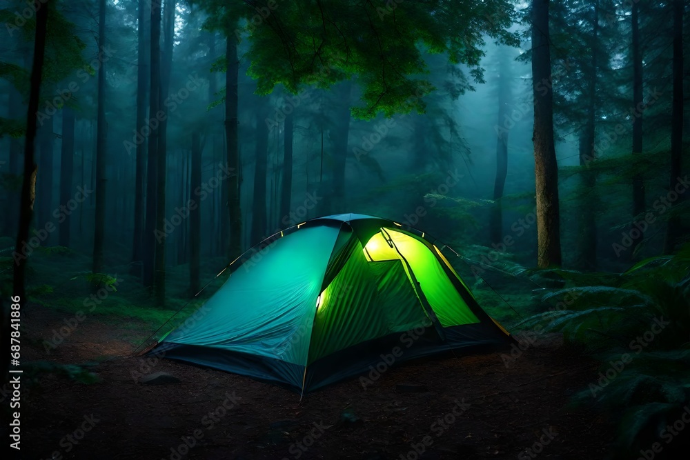 tent in the forest