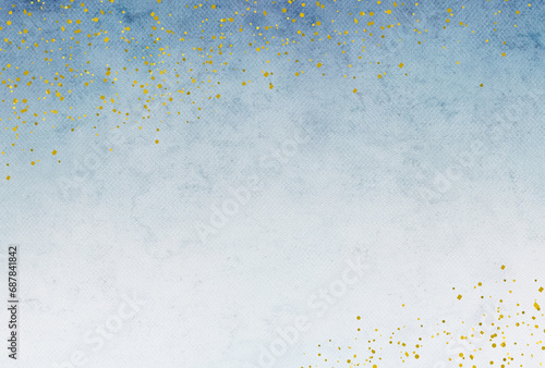 水彩画の背景、和紙、正月、年賀状、金箔、ビンテージ等に最適