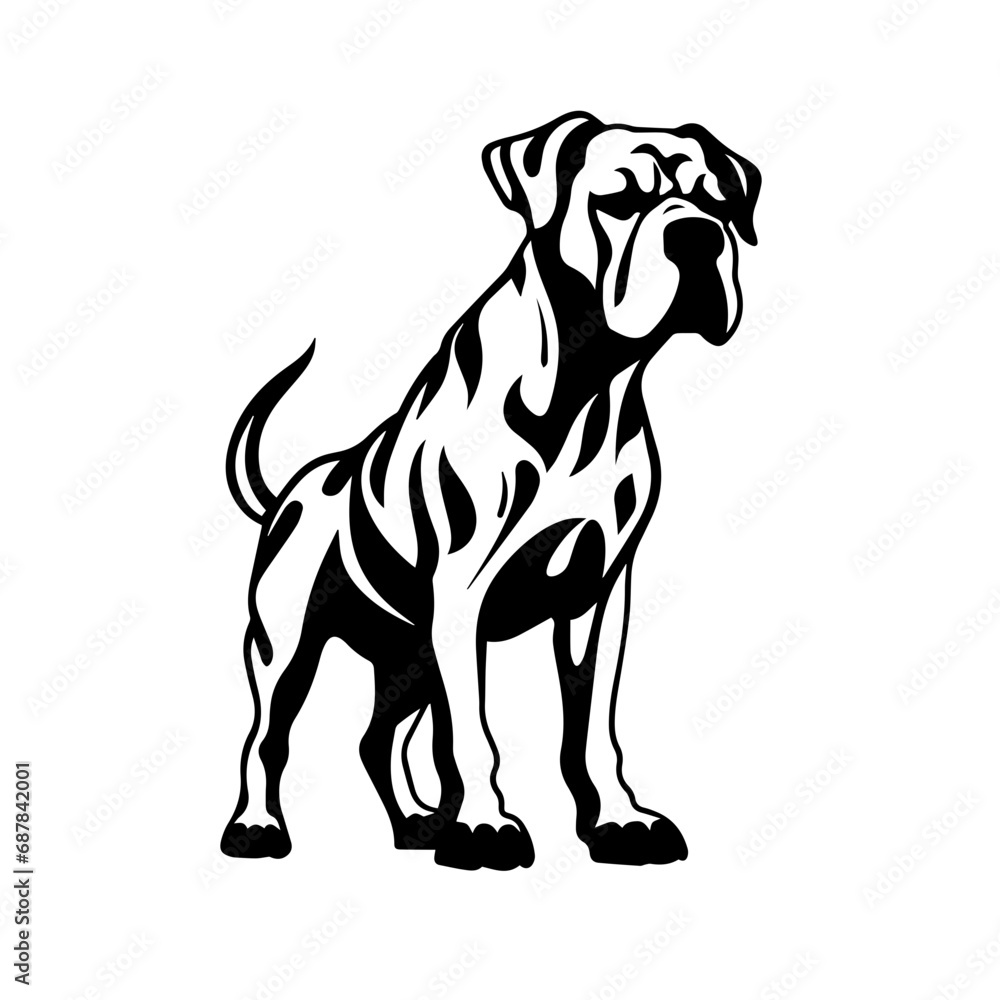 Great Dane Logo Monochrome Design Style