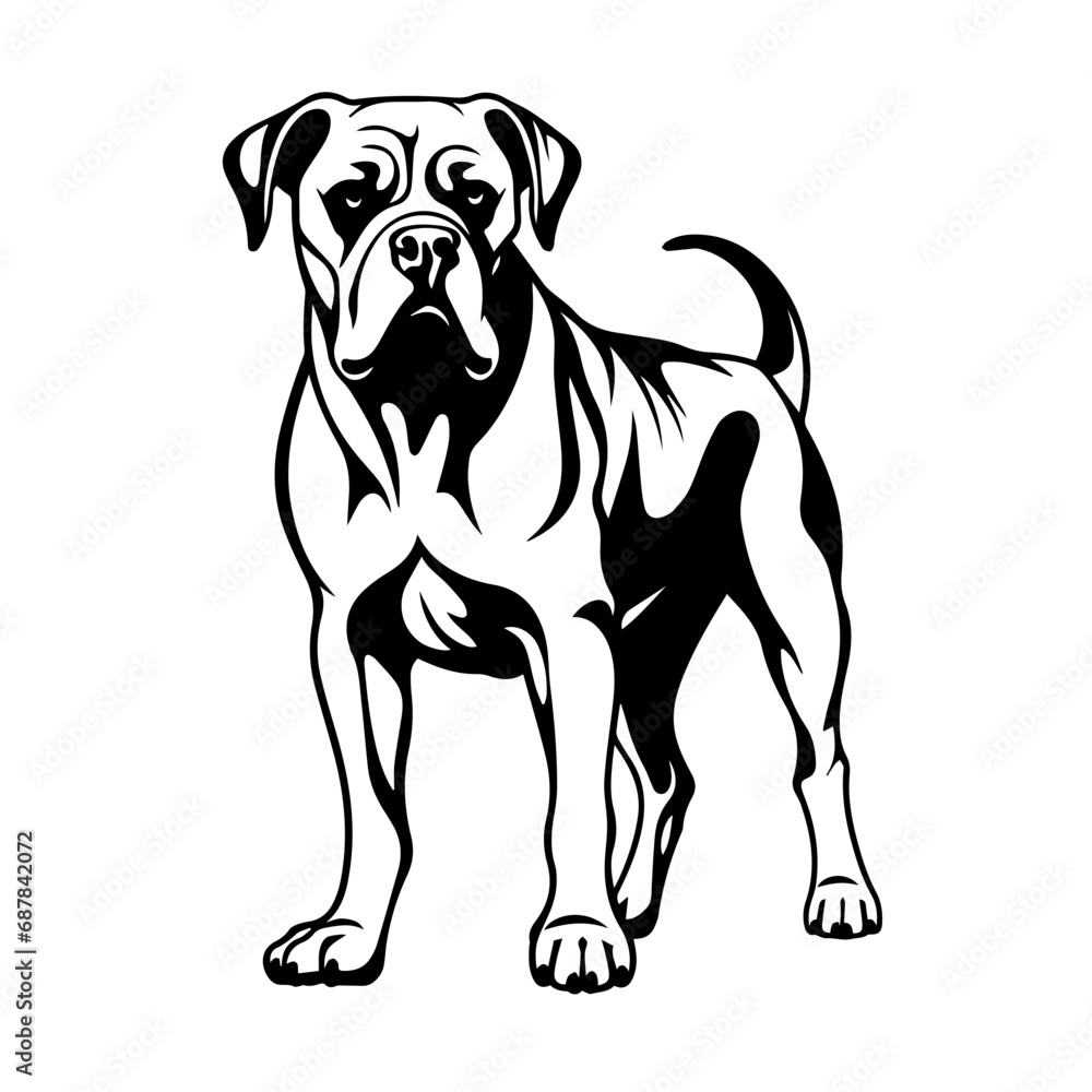 Great Dane Logo Monochrome Design Style