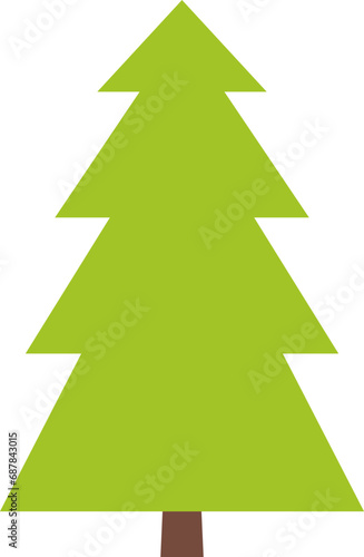 Christmas trees, pines, spruces, conifers and deciduous trees Flat trees set. Flat forest tree nature plant isolated vector illustration.