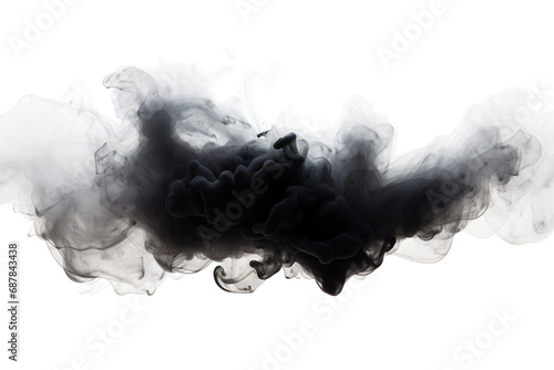 Dynamic Black Smoke Cloud on transparent background PNG