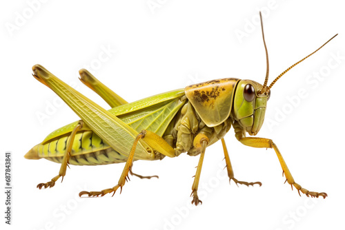 Vibrant Grasshopper on Blank Canvas on transparent background PNG © shair
