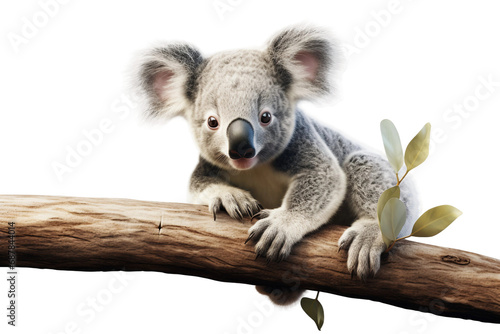 Adorable Koala on Clean Canvas on transparent background PNG