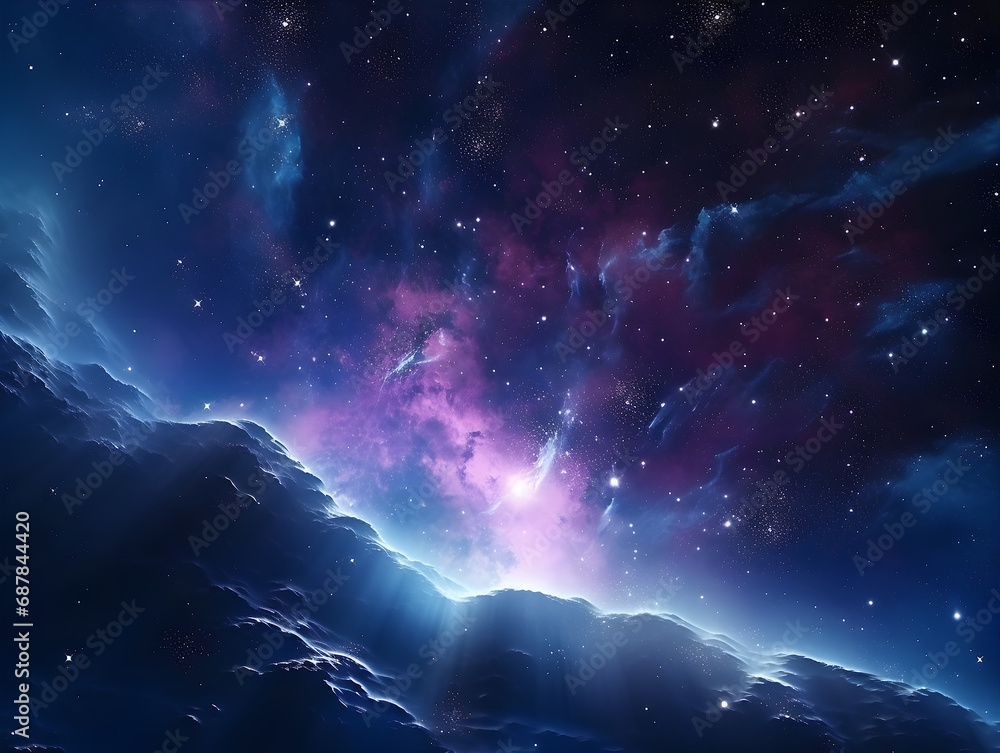Breathtaking Galaxy in the Deep Space AI Artwork
