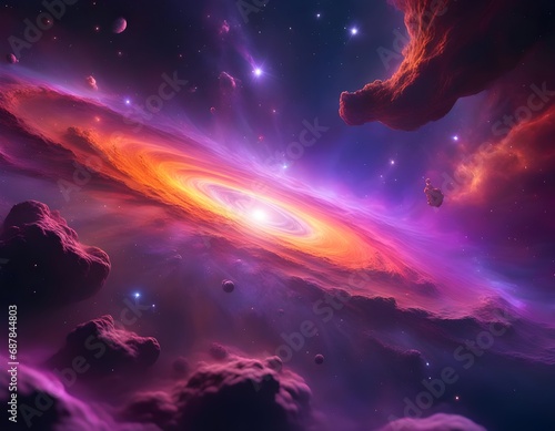 Breathtaking Galaxy in the Deep Space AI Artwork