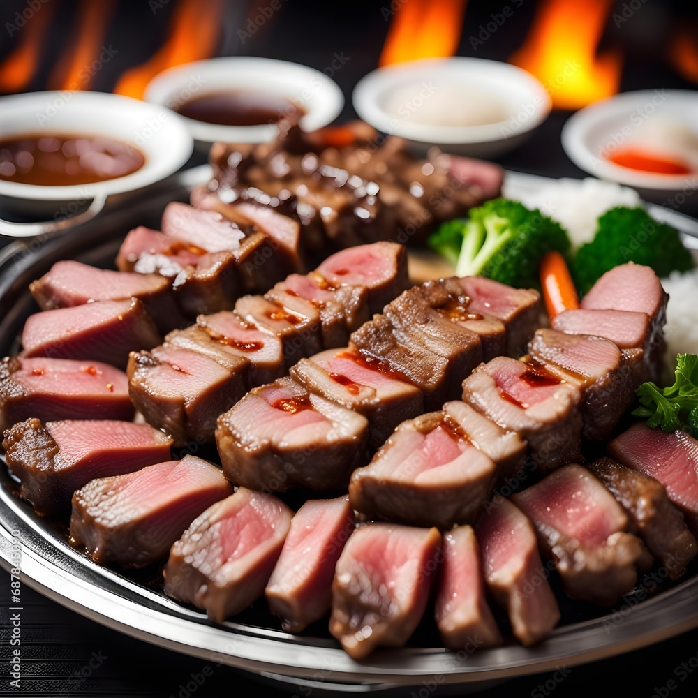 Chinese Grilled Mutton Meal AI Photo