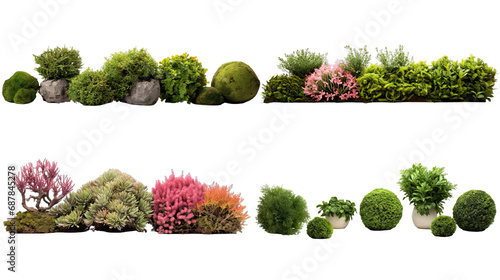 Collection of PNG. Shrubs isolated on a transparent background.