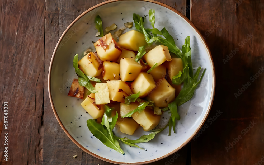 Capture the essence of Kartoffelsalat in a mouthwatering food photography shot Generative AI Capture the essence of Kartoffelsalat in a mouthwatering food photography shot Generative AI