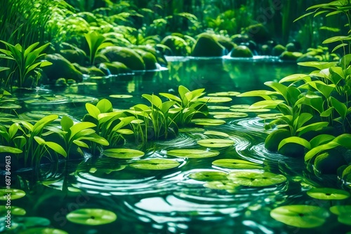tropical forest pond
