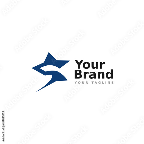 Letter S Star Awesome Logo