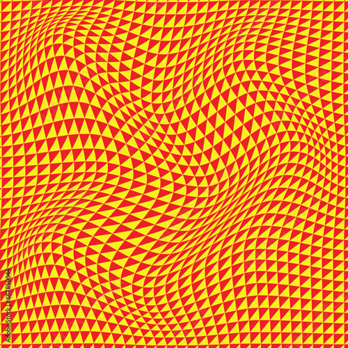 abstract geometric red yellow wave pattern can be used background.