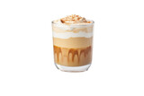 Culinary Artistry in Salted Caramel Latte On Transparent Background.