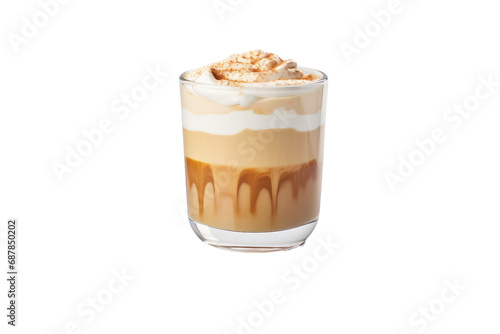 Culinary Artistry in Salted Caramel Latte On Transparent Background.