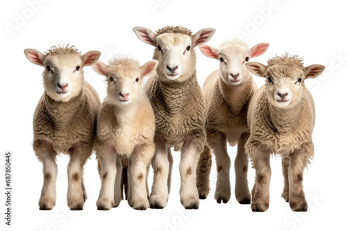 Animal Pasture Dwelling Lambs Herded Peace on a White or Clear Surface PNG Transparent Background © Usama
