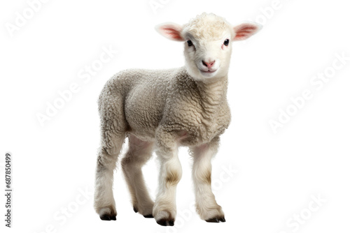 Animal Ewes Watch Over Adorable Lamb on a White or Clear Surface PNG Transparent Background photo