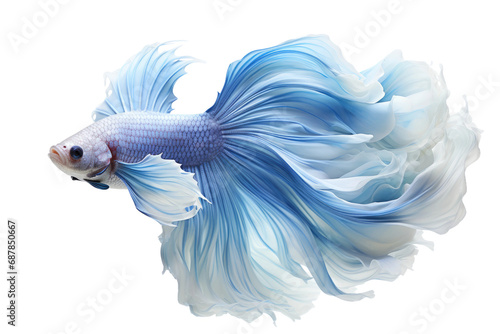 Animal Betta Fish Tales Colorful Aquatic World on a White or Clear Surface PNG Transparent Background © Usama