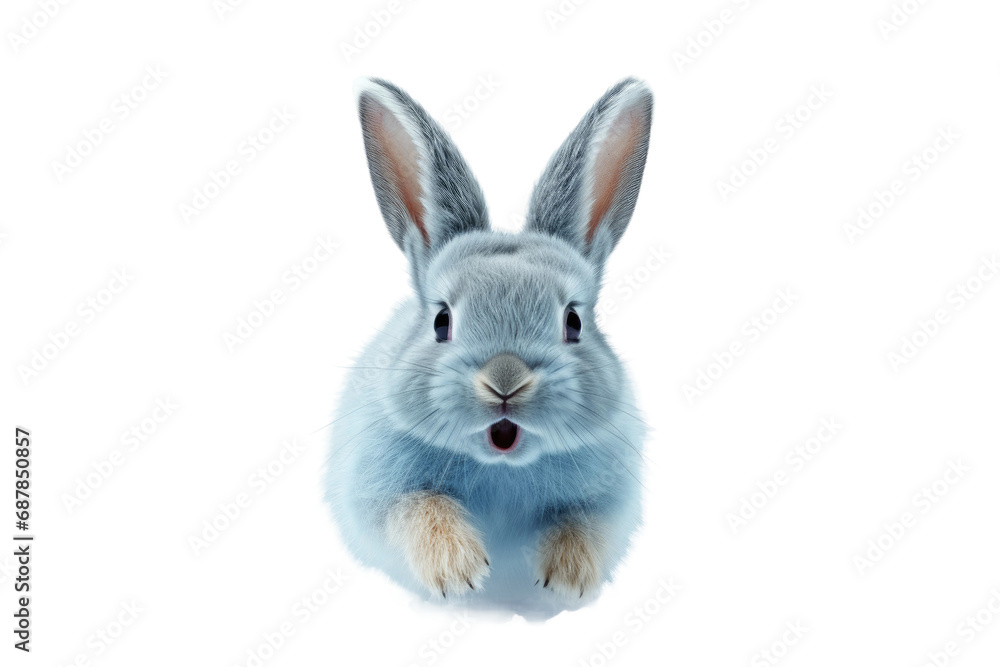 Animal Swift Blue Rabbit Racing Through Meadows on a White or Clear Surface PNG Transparent Background