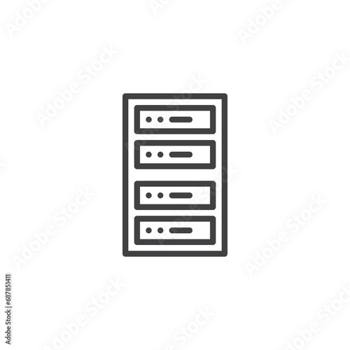 Data center server line icon
